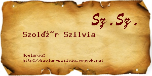 Szolár Szilvia névjegykártya