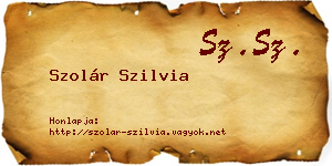 Szolár Szilvia névjegykártya