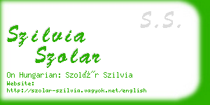 szilvia szolar business card